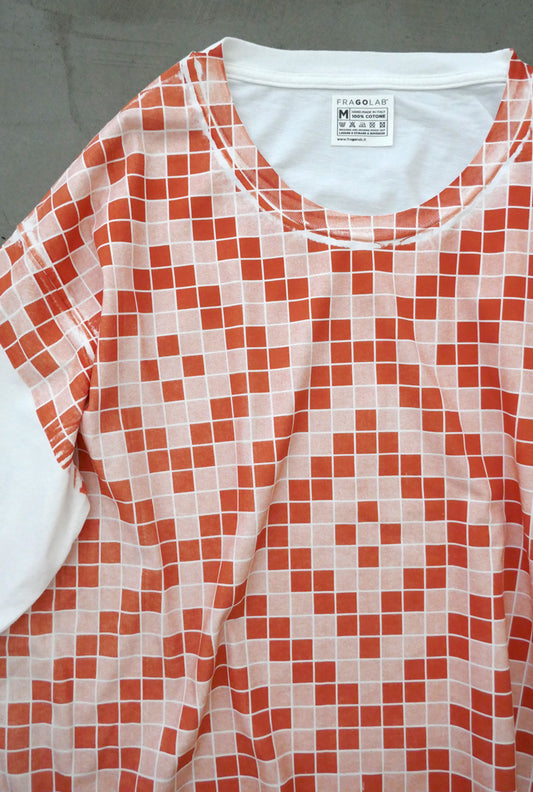 t-shirt mosaico arancio