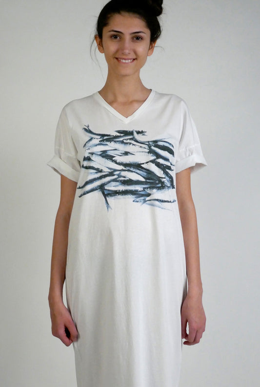 t-shirt lunga sardine
