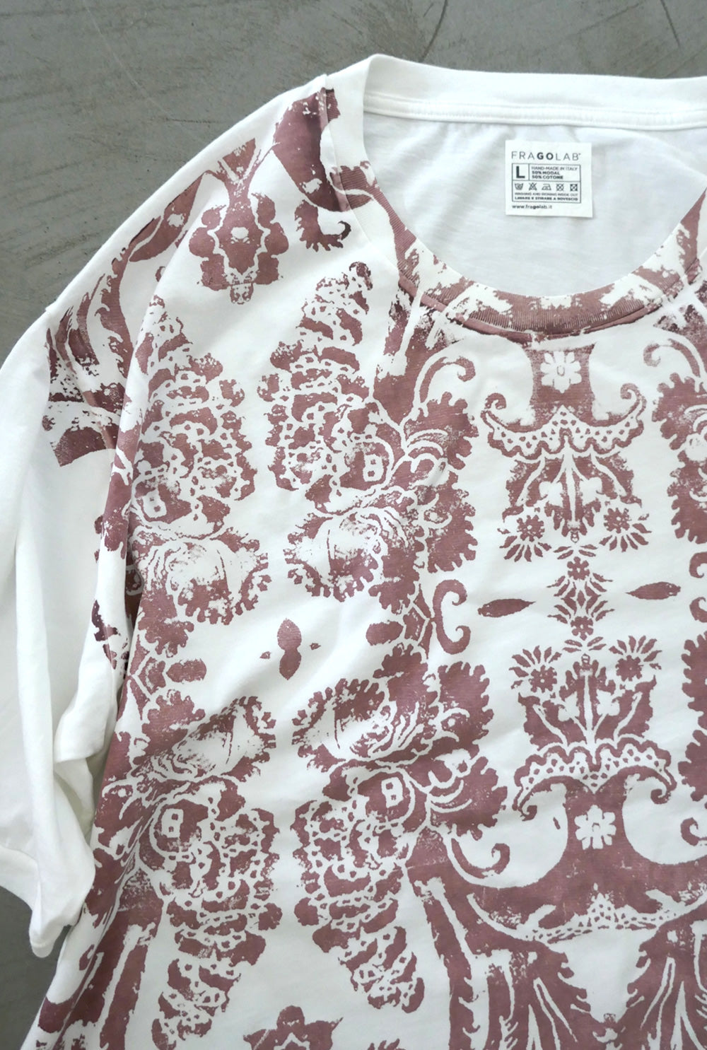 t-shirt stampa color malva