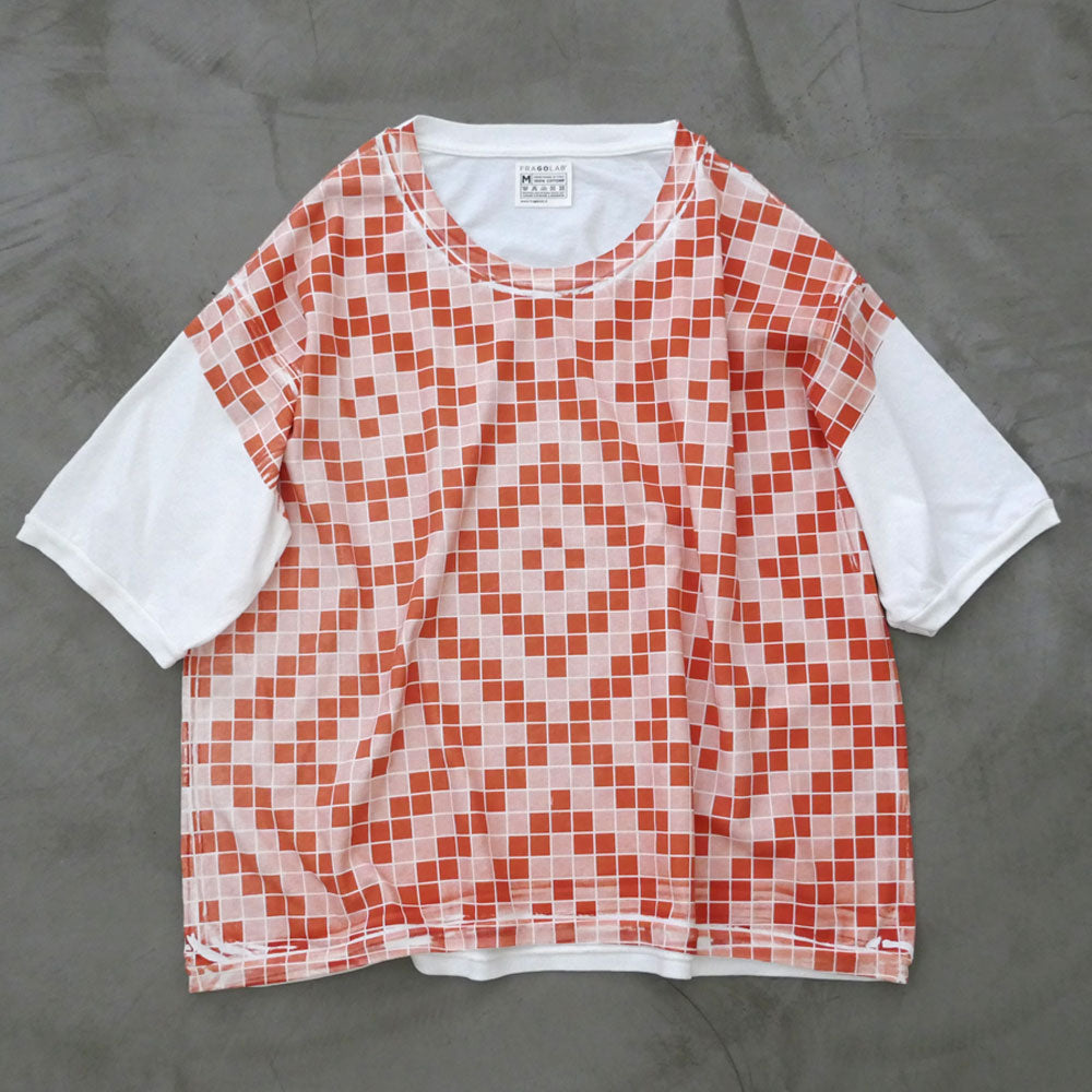 t-shirt mosaico arancio