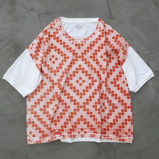 t-shirt mosaico arancio